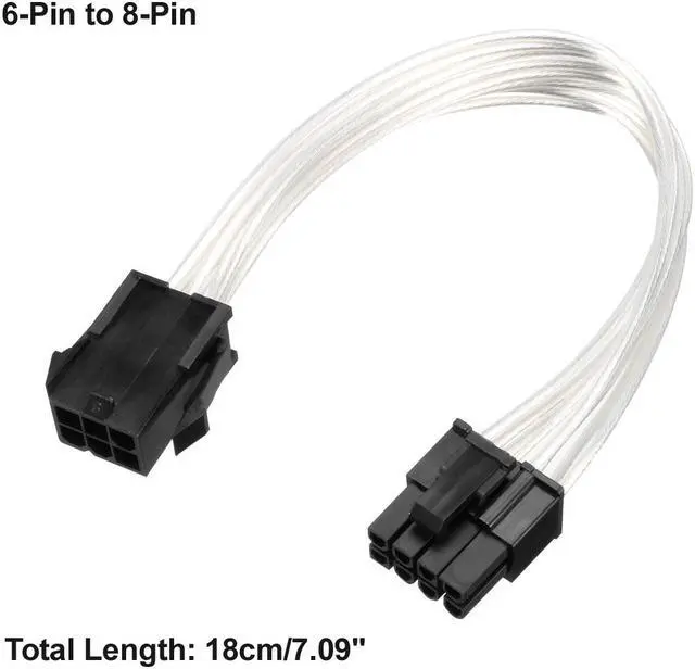 Alt view image 2 of 4 - 6 Pin -8 Pin PCIE PCI Express Video Card Power Supply Cable Adapter