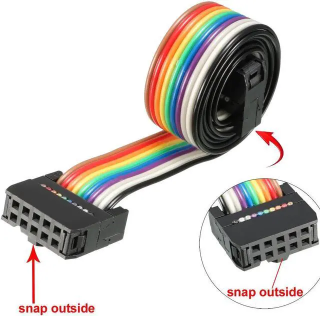 Alt view image 3 of 4 - IDC 10 Pins Wire Flat Rainbow Ribbon Cable 43cm 2.54mm Pitch 2pcs