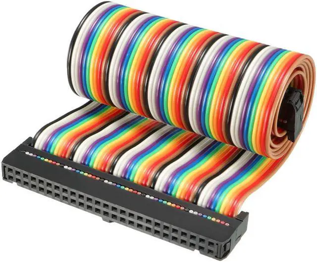 Main image of IDC 50 Pins Wire Flat Rainbow Ribbon Cable 43cm 2.54mm Pitch 1pcs