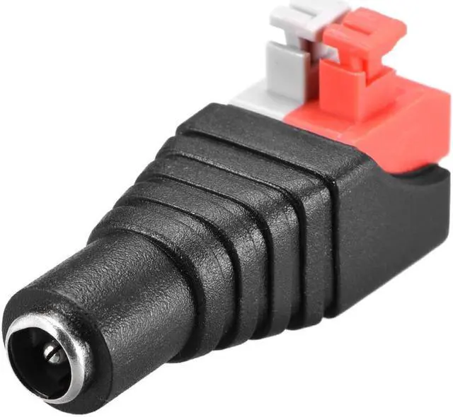 Alt view image 3 of 4 - DC Female Connector 5.5x2.1mm Power Adapter Push Type 2Pcs for Led Strip CCTV Camera Cable Wire Ends