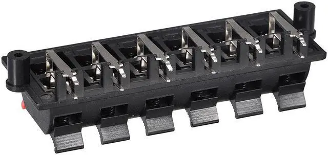 Alt view image 3 of 3 - 2 Row 12 Way Spring Speaker Terminal Clip Push Release Connector Audio Cable Terminals Strip Block WP12-03B 5Pcs