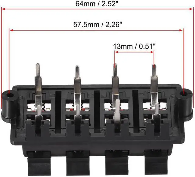 Alt view image 2 of 3 - 2 Row 8 Way Spring Speaker Terminal Clip Push Release Connector Audio Cable Terminals Strip Block WP8-03 2Pcs