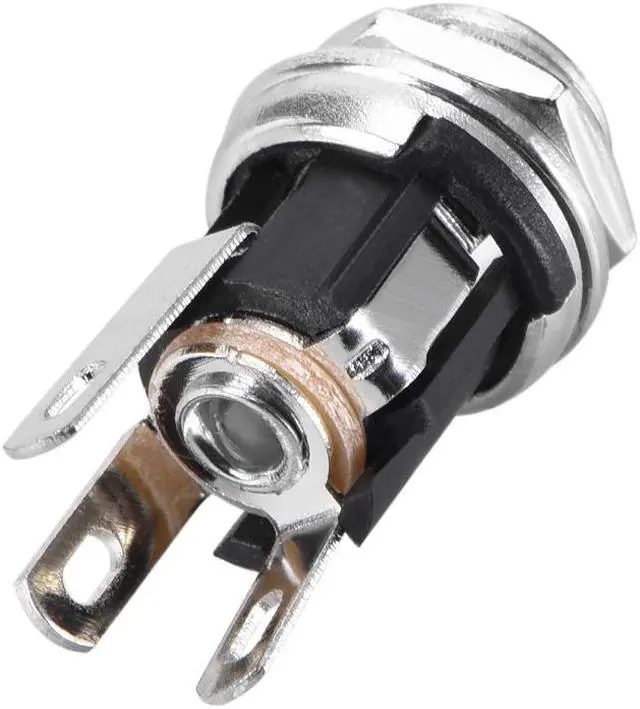 Alt view image 3 of 3 - PCB Mount DC Connector Audio Video Socket DC025M 3 Pin Female 5.5mm x 2.5mm Black 8Pcs