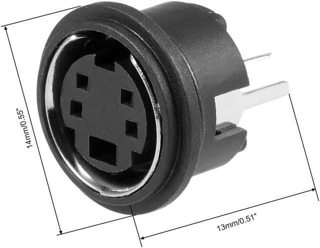 Alt view image 2 of 4 - S-video PCB Mount 4 Pin Din Socket Audio Video Connector Black MDC-4-04 10Pcs