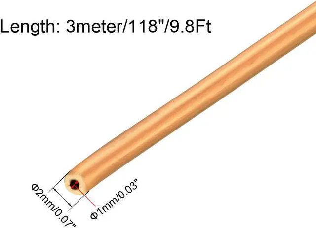 Alt view image 2 of 4 - Refrigeration Tubing, 5/64" OD x 3/64" ID x 9.8 Ft Soft Coil Copper Tubing