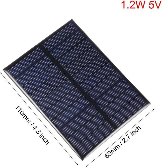 Alt view image 2 of 5 - 1.2W 5V Small Solar Panel Module DIY Polysilicon for Toys Charger 5Pcs