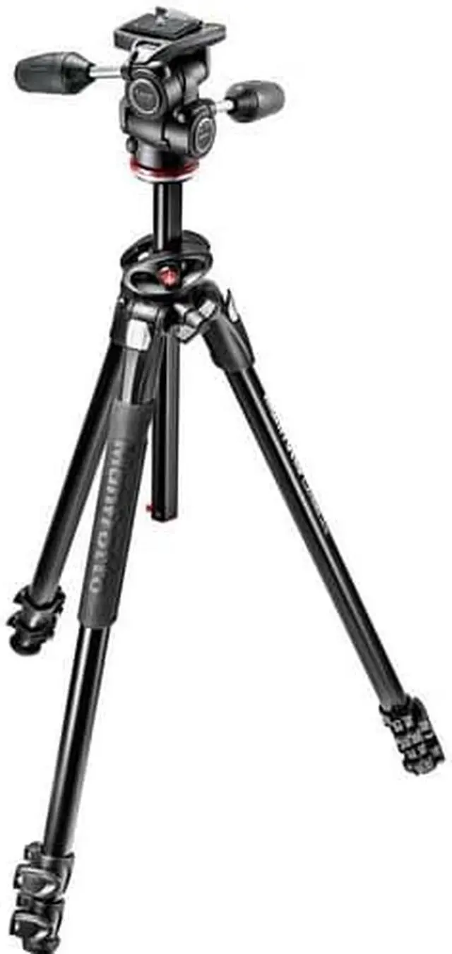 Alt view image 7 of 20 - Manfrotto MK290DUA3-3WUS 290 Dual Aluminum Tripod Kit w/3 Way Pan & Tilt Head