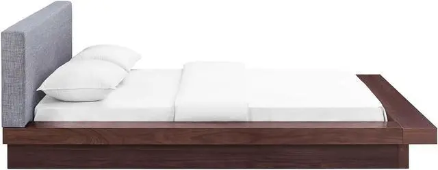 Alt view image 3 of 5 - Freja Queen Fabric Platform Bed - Walnut Gray