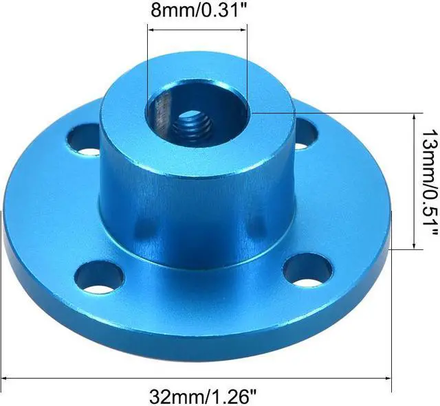 Alt view image 3 of 5 - 8mm Inner Dia H13*D16 Rigid Flange Coupling Motor Guide Shaft Coupler Motor Connector 2PCS for DIY Parts