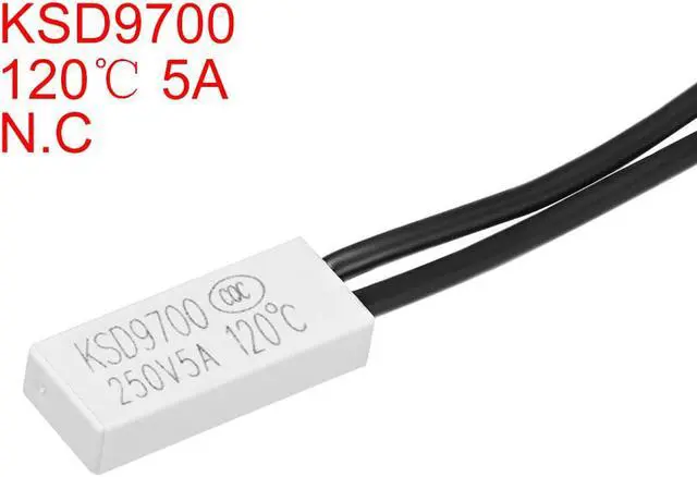 Alt view image 2 of 3 - Normally Close Temperature Switch, 120 N.C 5A Thermal Switch Thermostat Bimetal Temperature Control Switch Controller 2pcs