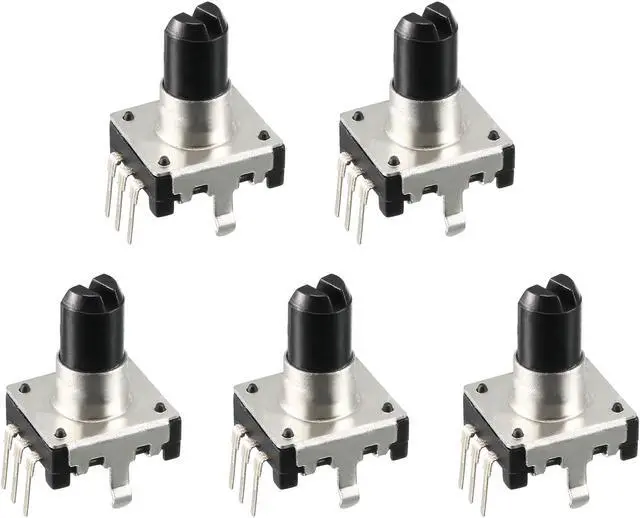 Main image of 360 Degree Rotary Encoder Code Switch Digital Potentiometer EC12 5 Pins 14.3mm D-Shaft 5pcs