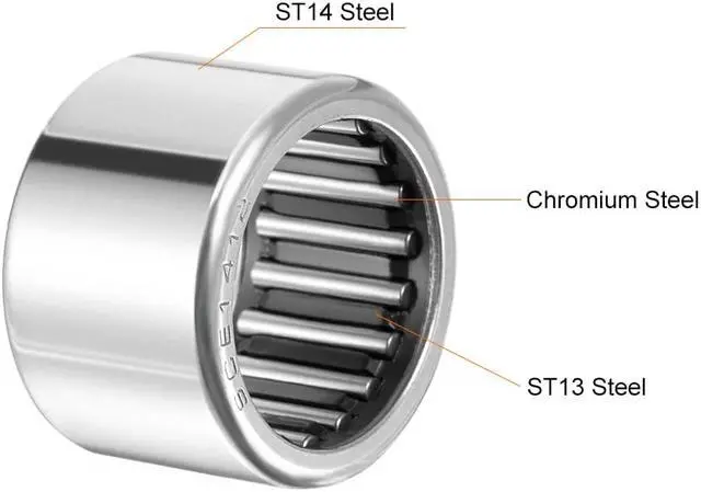 Alt view image 3 of 4 - SCE1412 Needle Roller Bearings, Drawn Cup Open End, 7/8" Bore 1-1/8" OD 3/4" Width 5pcs