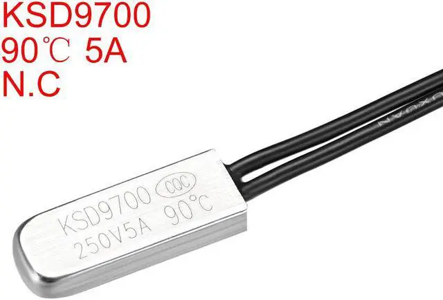 Alt view image 2 of 3 - KSD9700 Thermostat, 90 Normally Close Temperature Switch Thermal Switch, N.C 5A Metal Bimetal Temperature Controller 2pcs