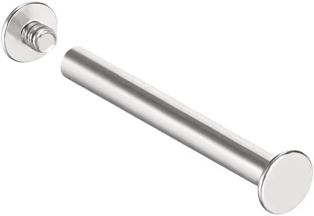 Alt view image 3 of 3 - M4x40mm Round Cross Head Screw Post Binding Leather Fastener, Nickel Plated, 10 Sets