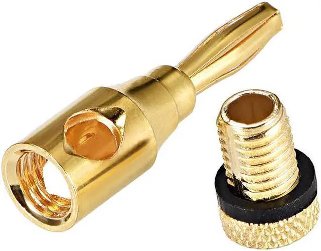 Alt view image 5 of 5 - Gold 4mm Plated Banana Connector Open Screw Type 10Pcs for Speaker Wire Home Theater