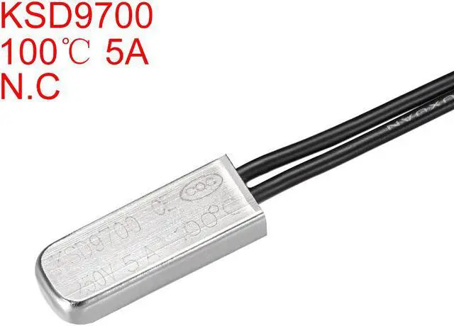 Alt view image 2 of 3 - KSD9700 Thermostat, 100 Normally Close Temperature Switch Thermal Switch, N.C 5A Metal Bimetal Temperature Controller 2pcs