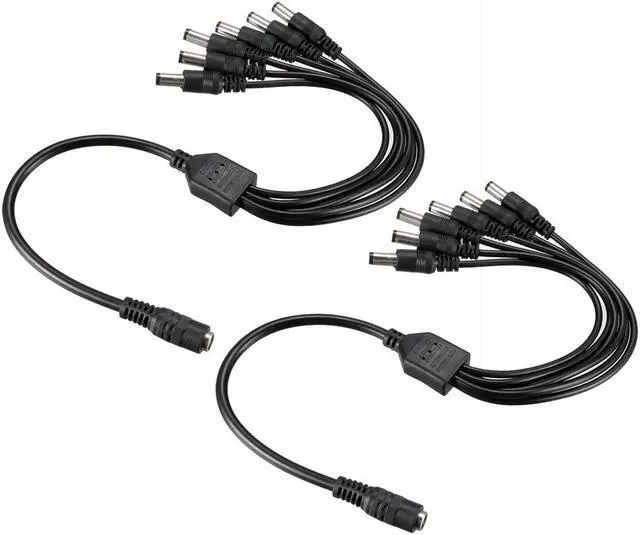 Main image of DC Power Splitter 1 Female to 6 Male 5.5mm x 2.5mm Y Adapter Cable for CCTV Camera LED Strip Light 2Pcs
