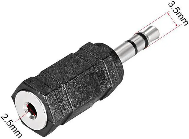 Alt view image 2 of 3 - 3.5mm Male to 2.5mm Female Connector Adapter Coupler 2Pcs for Stereo Audio Video AV TV Cable Convert