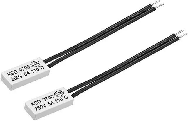 Main image of Normally Close Temperature Switch, 110 N.C 5A Thermal Switch Thermostat Bimetal Temperature Control Switch Controller 2pcs