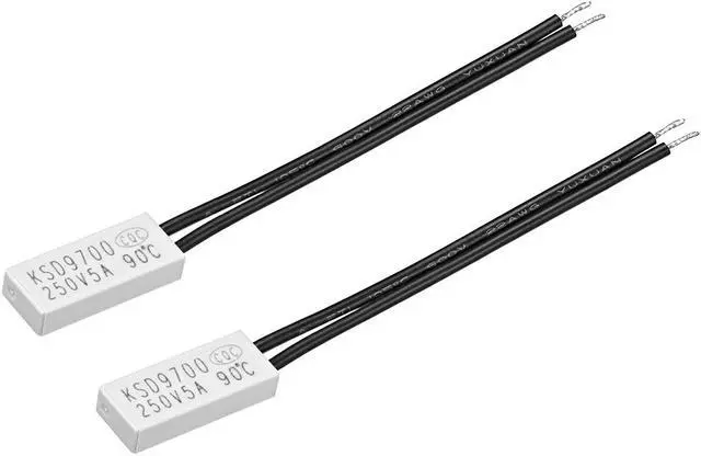 Main image of Normally Close Temperature Switch, 90 N.C 5A Thermal Switch Thermostat Bimetal Temperature Control Switch Controller 2pcs