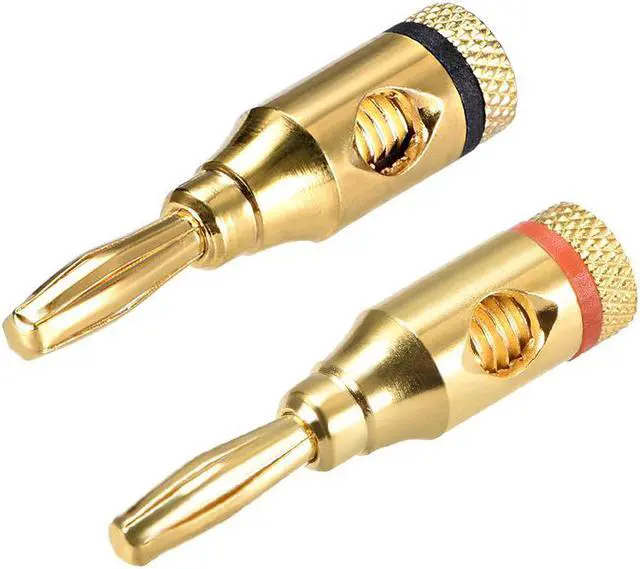Alt view image 2 of 5 - Gold 4mm Plated Banana Connector Open Screw Type 10Pcs for Speaker Wire Home Theater