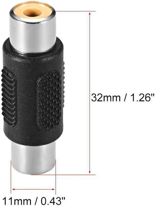 Alt view image 2 of 2 - RCA Female to Female Connector Stereo Audio Video Cable Adapters Coupler Black 8Pcs