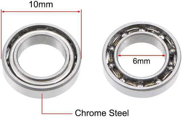 Alt view image 2 of 3 - MR106 Deep Groove Ball Bearing 6x10x2.5mm Open Type Chrome Steel Z2 Lever Bearings 5pcs