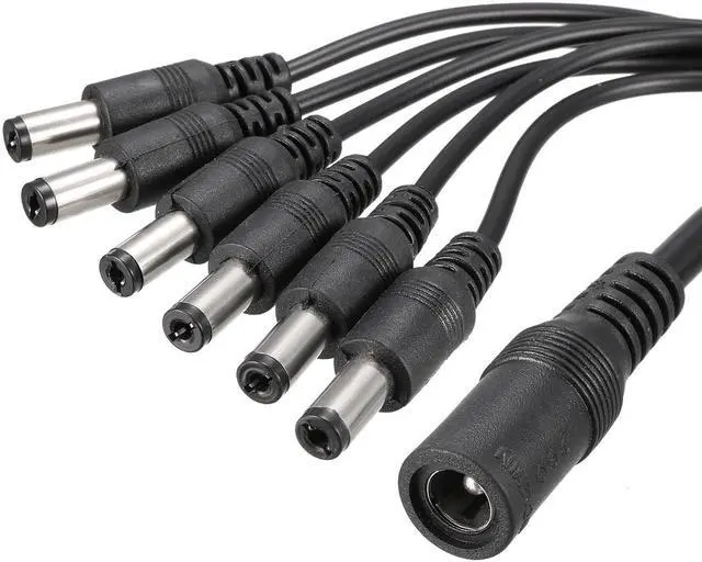 Alt view image 3 of 3 - DC Power Splitter 1 Female to 6 Male 5.5mm x 2.5mm Y Adapter Cable for CCTV Camera LED Strip Light 2Pcs