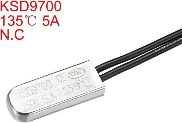 Alt view image 2 of 3 - KSD9700 Thermostat, 135 Normally Close Temperature Switch Thermal Switch, N.C 5A Metal Bimetal Temperature Controller 2pcs