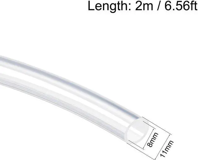 Alt view image 2 of 3 - Silicone Tubing 8mm ID X 11mm OD 6.56ft 2m Flexible Silicon Rubber Tube Air Hose Pipe for Pump Transfer Clear