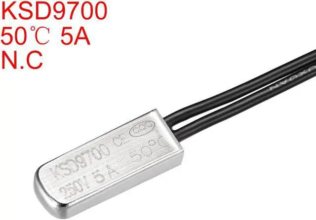 Alt view image 2 of 3 - KSD9700 Thermostat, 50 Normally Close Temperature Switch Thermal Switch, N.C 5A Metal Bimetal Temperature Controller 2pcs