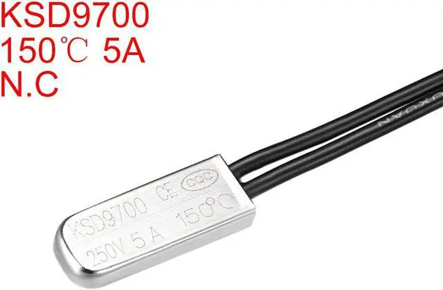Alt view image 2 of 3 - KSD9700 Thermostat, 150 Normally Close Temperature Switch Thermal Switch, N.C 5A Metal Bimetal Temperature Controller 2pcs