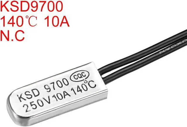 Alt view image 2 of 3 - KSD9700 Thermostat, 140 Normally Close Temperature Switch Thermal Switch, N.C 10A Metal Bimetal Temperature Controller 2pcs
