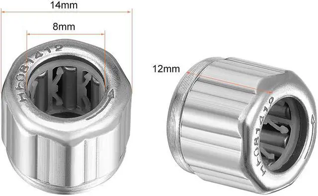 Alt view image 2 of 4 - HF081412 Needle Roller Bearings, One Way Bearing, 8mm Bore 14mm OD 12mm Width