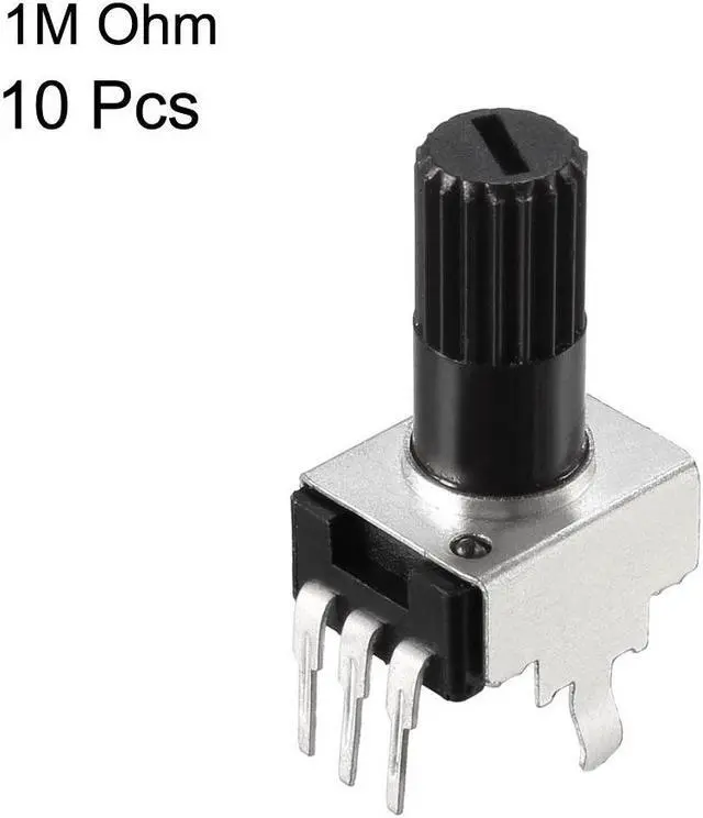 Alt view image 2 of 4 - Potentiometer 1M Ohm Variable Resistors Single Turn Rotary Carbon Film 10pcs