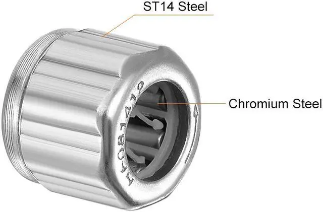 Alt view image 3 of 4 - HF081412 Needle Roller Bearings, One Way Bearing, 8mm Bore 14mm OD 12mm Width