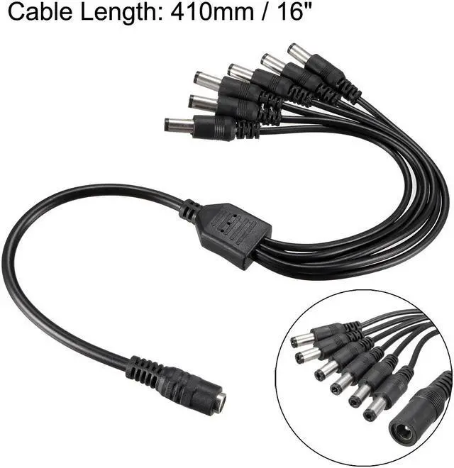 Alt view image 2 of 3 - DC Power Splitter 1 Female to 6 Male 5.5mm x 2.5mm Y Adapter Cable for CCTV Camera LED Strip Light 2Pcs