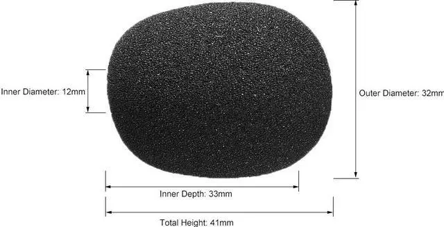 Alt view image 2 of 2 - 5PCS Foam Mic Cover Microphone Windscreen Shield Protection Black 41mm Length for Headset