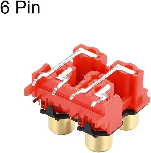 Alt view image 2 of 2 - AV Concentric Outlet 4 RCA Female Jack 6 Pin Connector Socket Panel Mount 5pcs