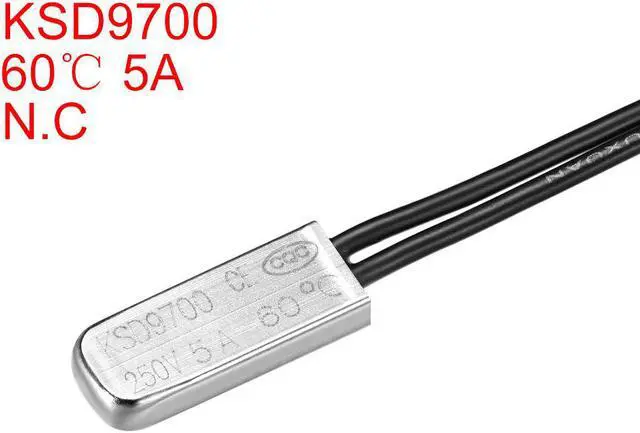 Alt view image 2 of 3 - KSD9700 Thermostat, 60 Normally Close Temperature Switch Thermal Switch, N.C 5A Bimetal Temperature Controller 2pcs