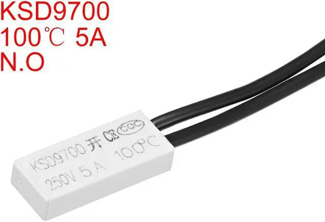 Alt view image 2 of 3 - KSD9700 Thermostat, 100 Normally Open Temperature Switch, N.O 5A Thermal Switch Bimetal Temperature Controller 2pcs