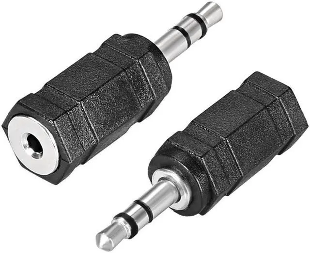 Main image of 3.5mm Male to 2.5mm Female Connector Adapter Coupler 2Pcs for Stereo Audio Video AV TV Cable Convert