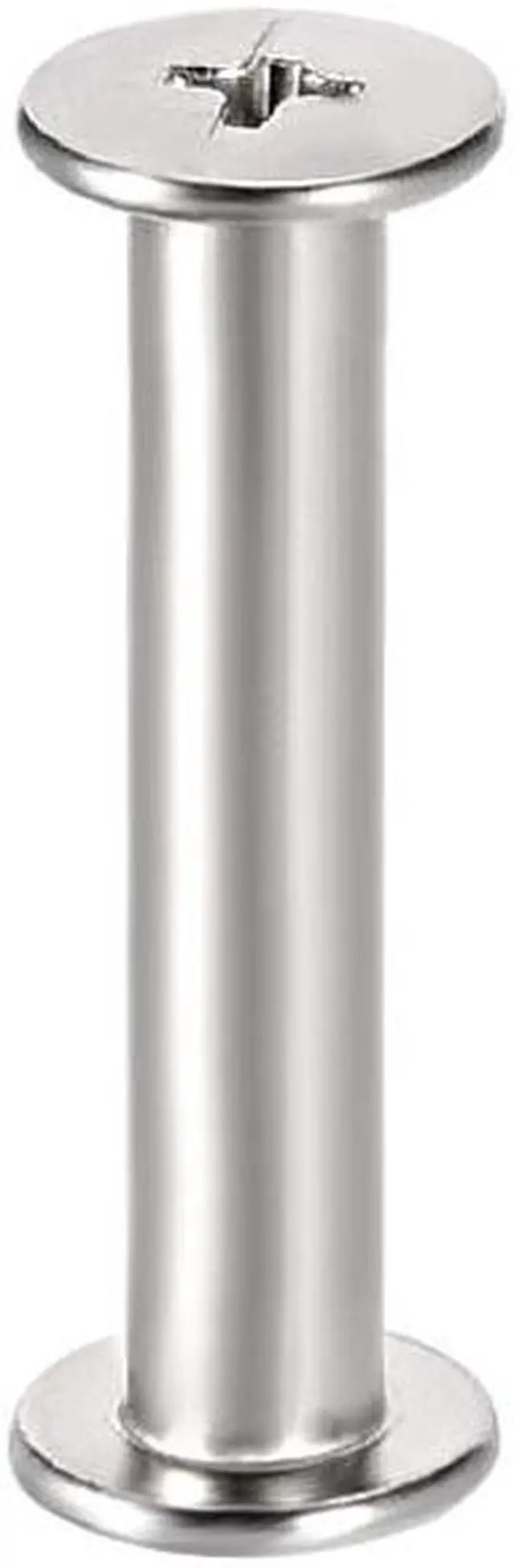 Main image of M4x25mm Round Cross Head Screw Post Binding Leather Fastener, Nickel Plated, 25 Sets