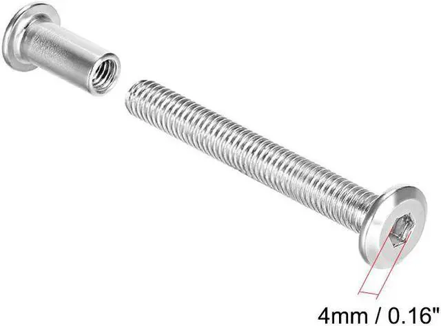 Alt view image 3 of 3 - Hex Socket Screw Post Binding Screws Leather Fastener, M6x40mm, Stainless Steel, 5 Sets