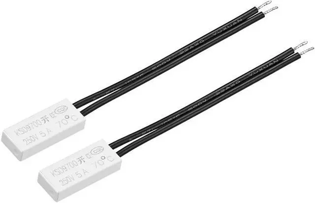 Main image of KSD9700 Thermostat, 70 Normally Open Temperature Switch, N.O 5A Thermal Switch Bimetal Temperature Controller 2pcs