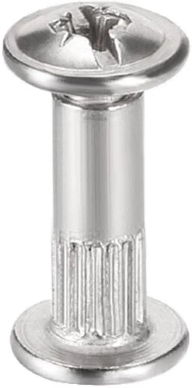 Main image of M4x16mm Round Cross Head Screw Post Binding Leather Fastener, Nickel Plated, 20 Sets