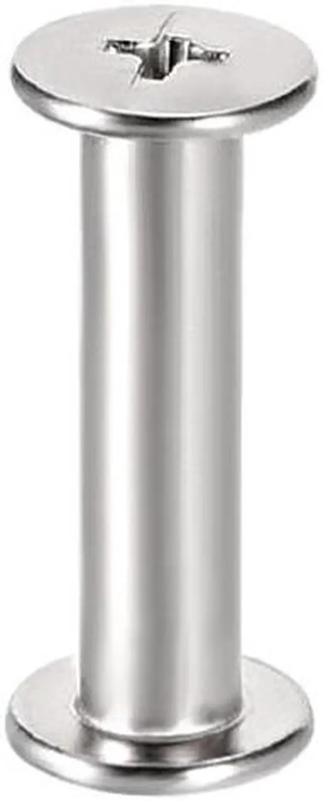 Main image of M4x18mm Round Cross Head Screw Post Binding Leather Fastener, Nickel Plated, 25 Sets