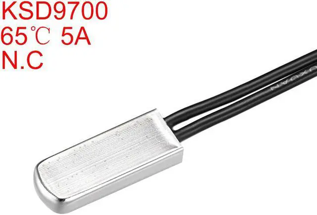 Alt view image 2 of 3 - KSD9700 Thermostat, 65 Normally Close Temperature Switch Thermal Switch, N.C 5A Metal Bimetal Temperature Controller 2pcs