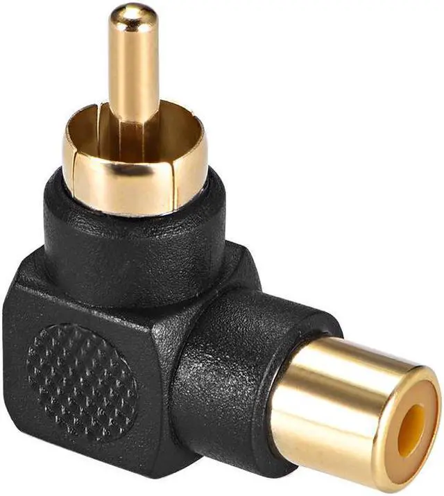 Alt view image 3 of 3 - RCA Male to Female 90 Degree Connector Stereo Audio Video Cable Adapter Coupler 4Pcs