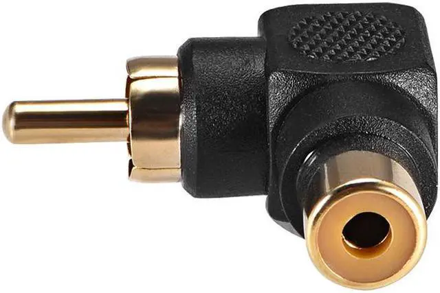Alt view image 2 of 3 - RCA Male to Female 90 Degree Connector Stereo Audio Video Cable Adapter Coupler 4Pcs